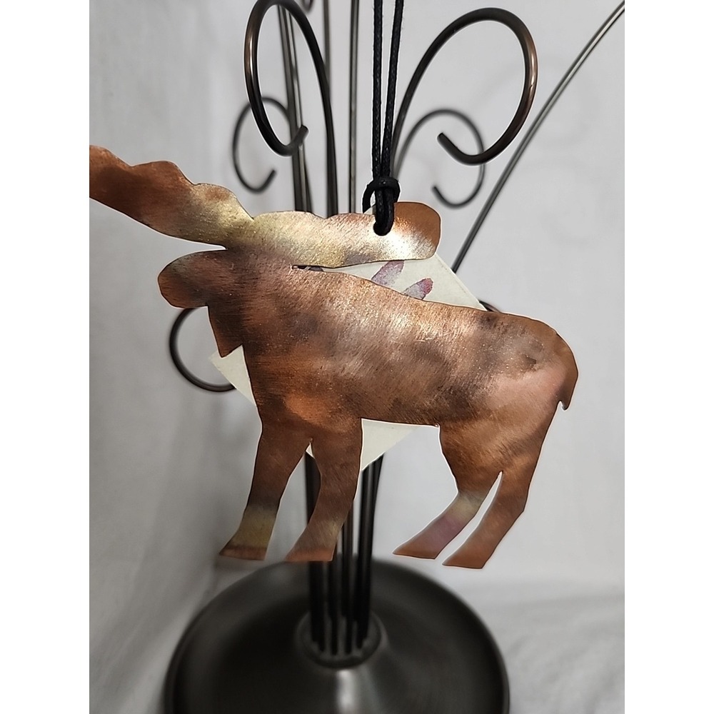 Copper Moose Ornament John Rose Handcrafted Montana Artist Wildlife Rustic Decor